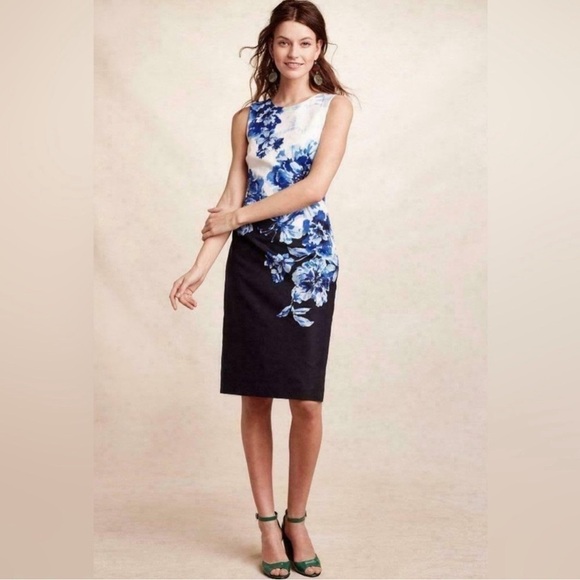 Maeve Dresses & Skirts - Maeve by Anthropologie Vanda Sheath dress blue floral midi style size: 2